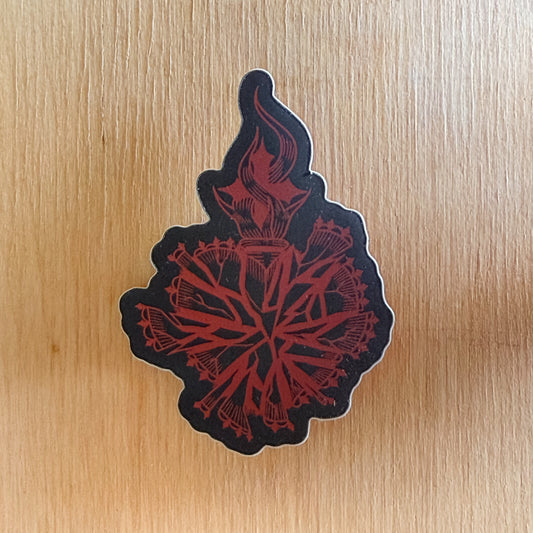shattered sacred heart foil sticker