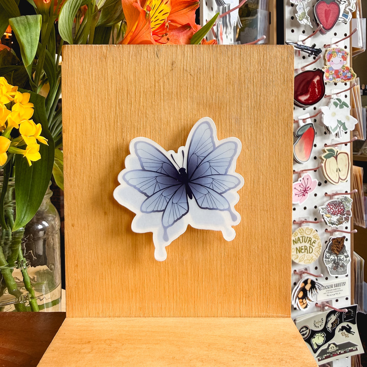 blue angelic butterfly transparent sticker