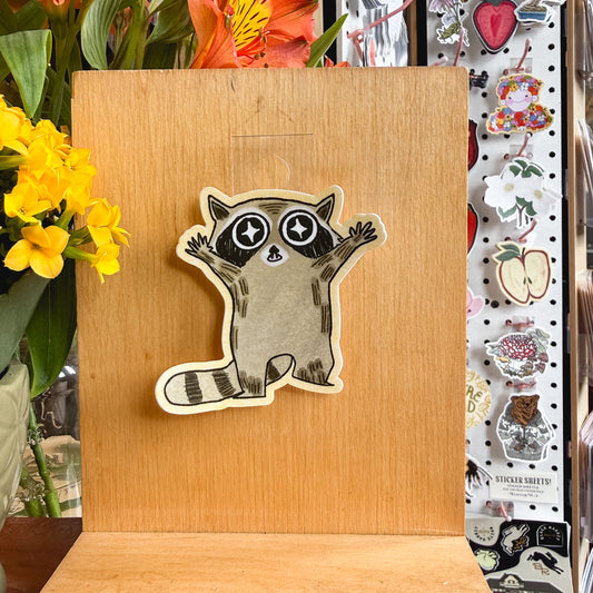 uppies raccoon sticker