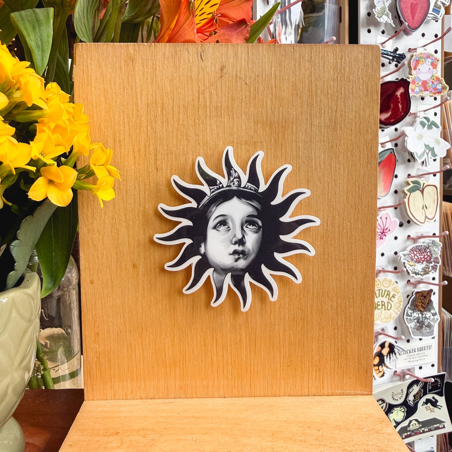 sun face transparent sticker