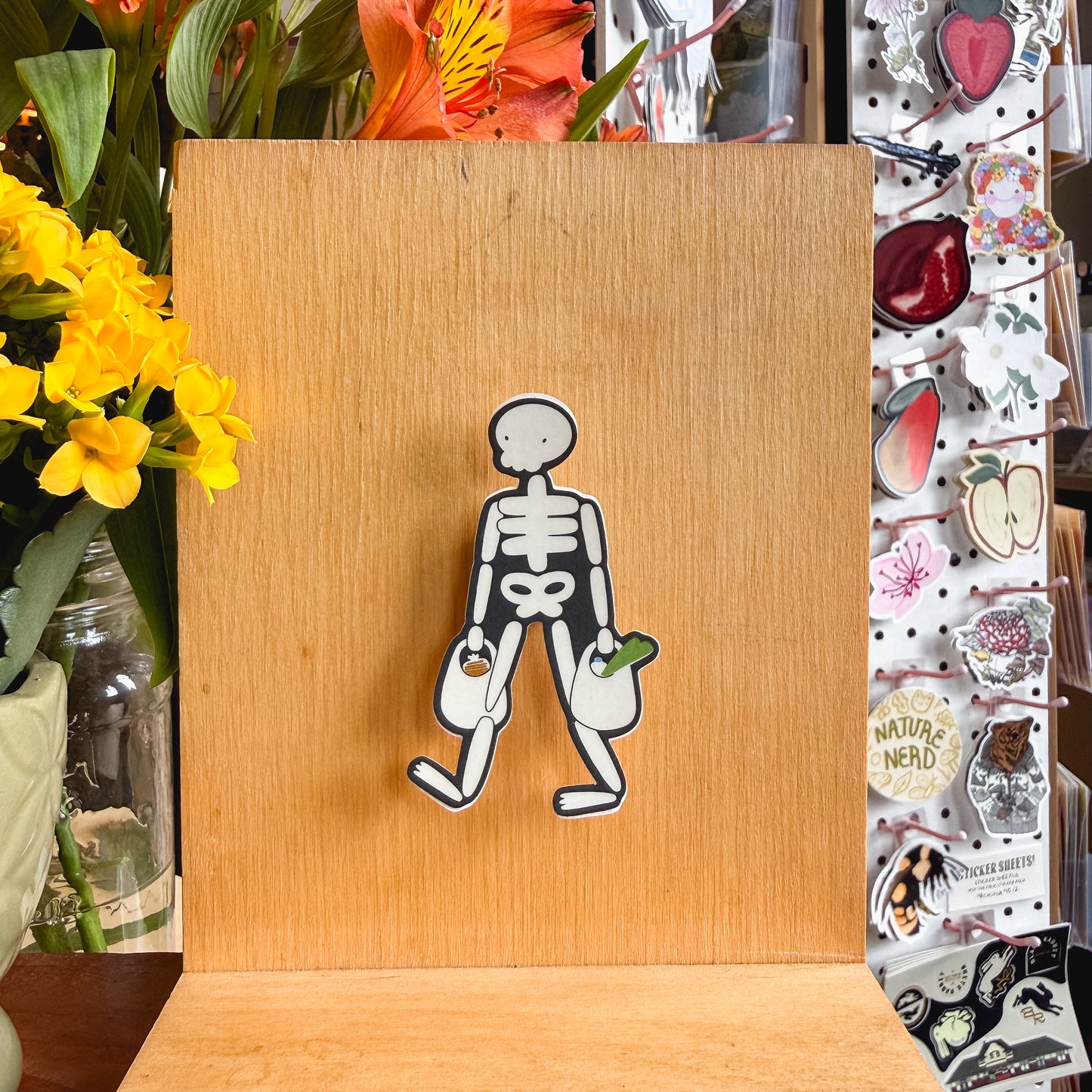 grocery skeleton mini sticker