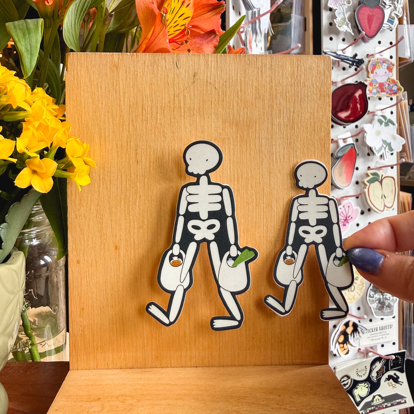 grocery skeleton mini sticker