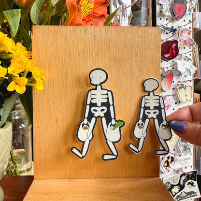grocery skeleton mini sticker