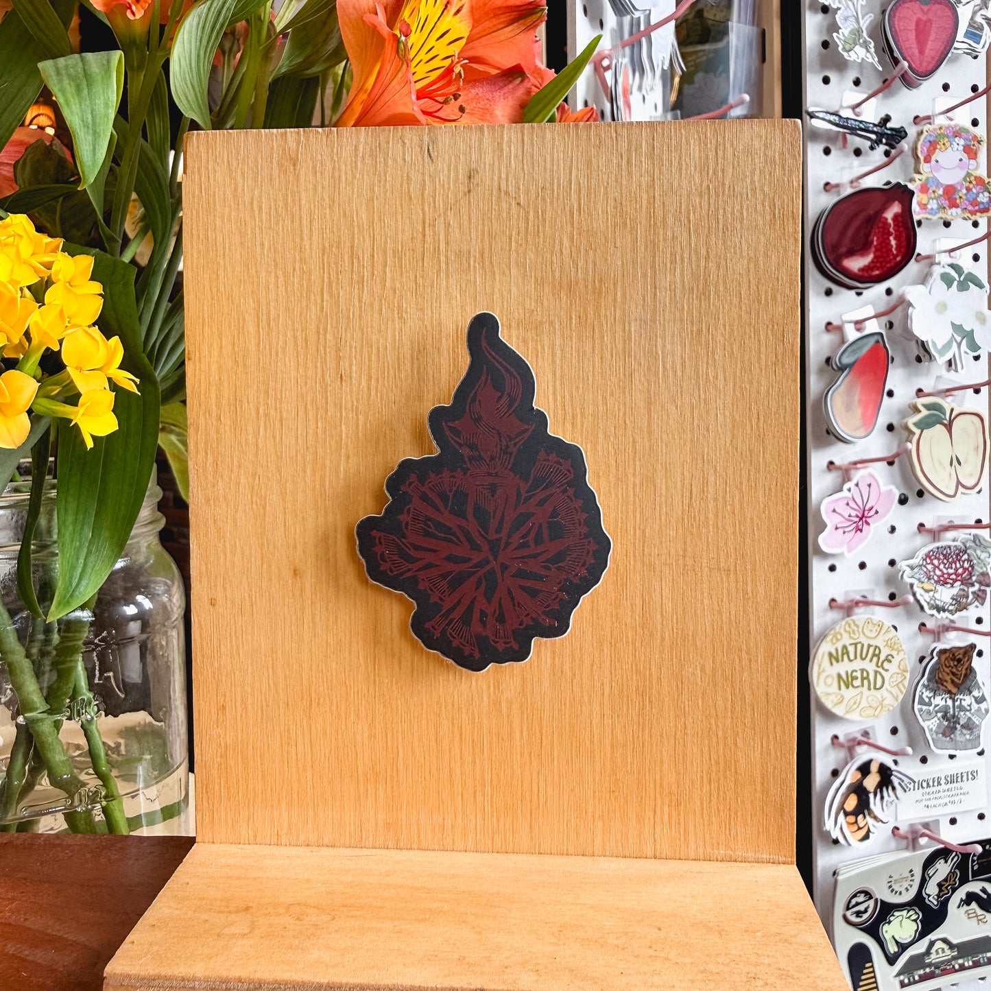 shattered sacred heart foil sticker