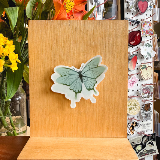 green angelic butterfly transparent sticker