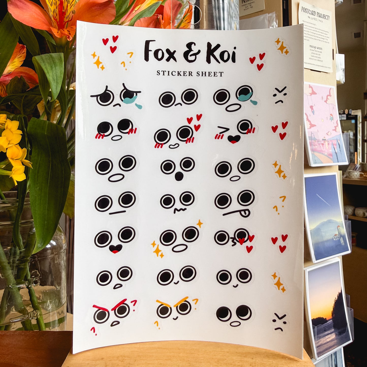 little faces transparent sticker sheet