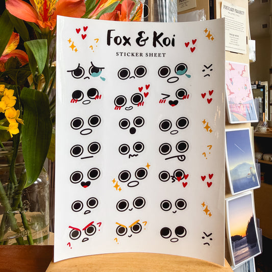 little faces transparent sticker sheet