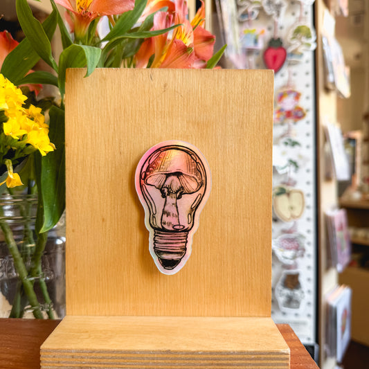 lightbulb holographic sticker