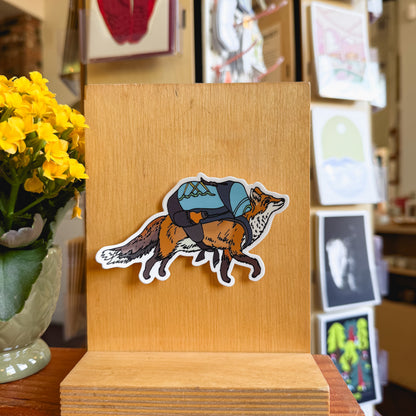 hiking animal sticker