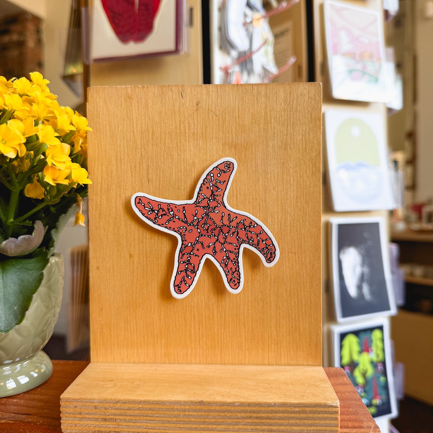 orange starfish sticker
