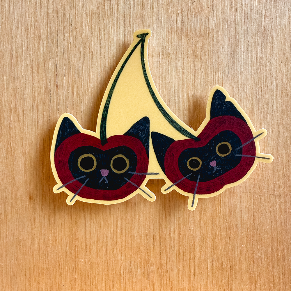 cherry kitties sticker