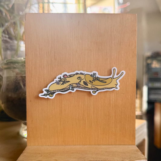 slug with flowers sticker